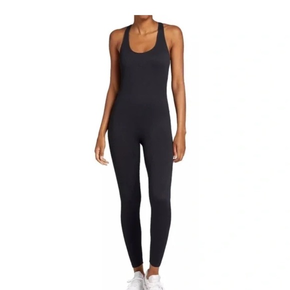 antistar Pants - Antistar Black Jumpsuit Size S V-Neck Jogger Banded Cuffs Stretch One Piece NWT